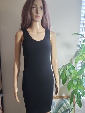 C'est Moi Soft Bamboo Classic Black Sleeveless Bodycon Dress - Women's
